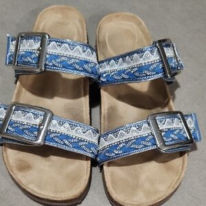 Madden Girl Blue and White Sandals